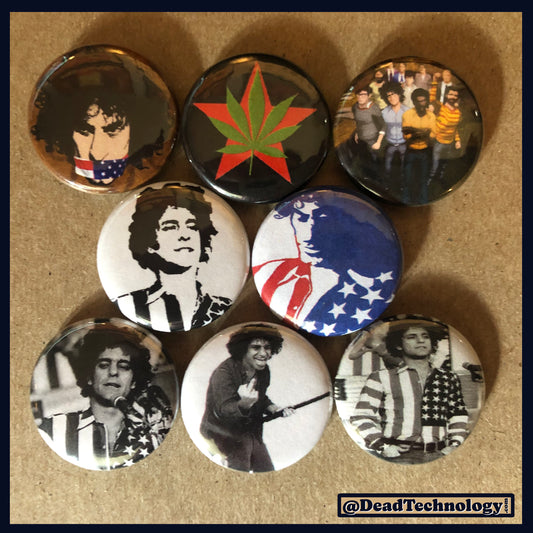 Abbie Hoffman -Buttons- 8 Pack