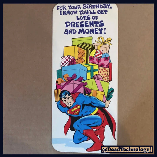 Super Presents -Vintage Birthday Greeting Card- 1978